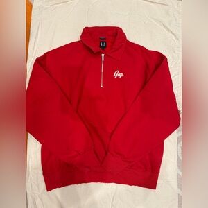 GAP Men's Vibrant Red Zip-Up Sweater